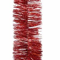 Decoris 6x Kerst rode glitter kerstslingers 270 cm kerstboom versieringe -