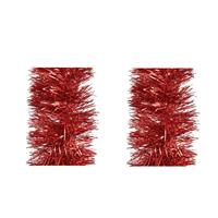 Decoris 6x Rode folie slingers/guirlandes 270 x 10 cm kerstboomslingers -