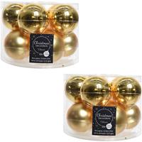 Decoris 20x Gouden glazen kerstballen 6 cm glans en mat -