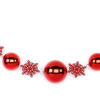 Christmas goods 2x Rode decoratie slingers met kerstballen en sneeuwvlokken cm -