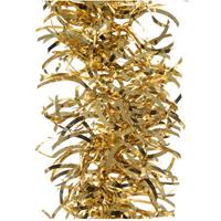 Decoris 6x Gouden golf kerstslingers 10 cm breed x 270 cm kerstversiering -