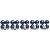20x Donkerblauwe kerstballen 10 cm kunststof mat/glans -