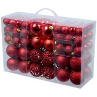 Bellatio Rode plastic/kunststof kerstballen 100 stuks in 3 formaten -