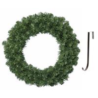 Decoris Groene kerstkransen/dennenkransen 50 cm kerstversiering met ijzeren hanger -