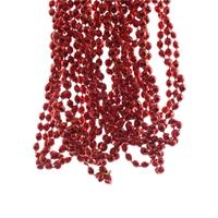 Decoris 3x stuks kralenslingers voor mini kerstboom slingers/guirlandes rood 270 x 0,5 cm -