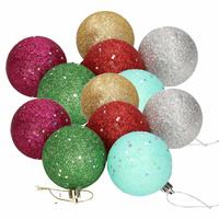 Bellatio 18x Gekleurde glitter kerstballen van piepschuim 6 cm -