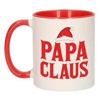 Bellatio Papa Claus koffiemok / theebeker rood kerstcadeau vader 300 ml -
