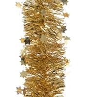 Decoris 6x Gouden sterren kerstslingers 270 cm kerstboom versieringen -