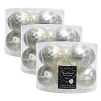 Decoris 30x stuks glazen kerstballen wit ijslak 6 cm mat/glans -