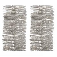 Decoris 4x Licht parel/zilveren kerstslingers 270 cm versieringen -