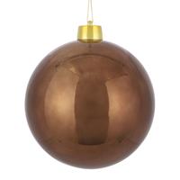 House of Seasons 1x Mega kunststof decoratie kerstballen kastanje bruin 25 cm -