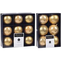 Excellent Houseware Kerstversiering kunststof kerstballen goud 6 en 8 cm pakket van 39x stuks -