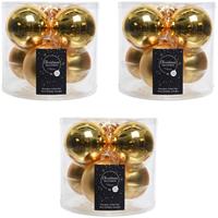 Decoris 18x Gouden glazen kerstballen 8 cm glans en mat -