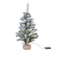 Bellatio Decorations Kunstboom/kunst kerstboom met sneeuw en licht 90 cm -