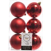 Decoris Kerstboom decoratie kerstballen mix kerst rood 36x stuks 8 cm -