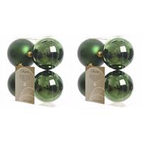 Decoris 24x Donkergroene kerstballen 10 cm kunststof mat/glans -