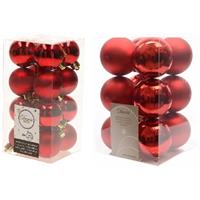 Decoris Kerstversiering kunststof kerstballen rood 4-6 cm pakket van 40x stuks -