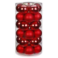 Christmas goods 60x stuks glazen kerstballen rood 6 cm glans en mat -
