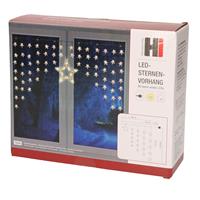 Bellatio Kerstverlichting lichtgordijn voor het raam met 90 sterren lichtjes -