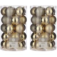 Mica Decorations 50x Kunststof kerstballen goud 8 cm -