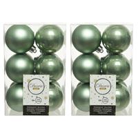 Decoris 72x Salie groene kerstballen 6 cm kunststof mat/glans -