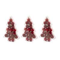 Cosy & Trendy 51x stuks kleine kunststof kerstballen rood 3 cm mat/glans/glitter -