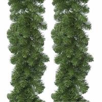 Bellatio 2x Groene Imperial Pine dennen guirlande 270 cm -