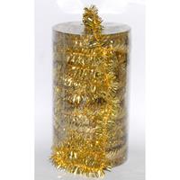 Bellatio 2x stuks folie tinsel slingers/guirlandes goud 20 meter kerstslingers -