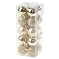 Cosy & Trendy 20x stuks kleine kunststof kerstballen goud 3 cm mat/glans/glitter -