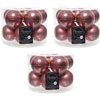 Decoris 30x Oud roze glazen kerstballen 6 cm glans en mat -