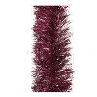 Decoris 1x stuks kerstboom slingers/lametta guirlandes framboos roze (magnolia) 270 x 10 cm -
