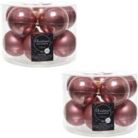 Decoris 20x Oud roze glazen kerstballen 6 cm glans en mat -