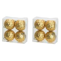 Decoris 12x Luxe gouden kunststof kerstballen 8 cm kerstboomversiering -