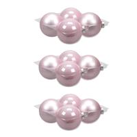 Bellatio 16x stuks glazen kerstballen roze (powder) 10 cm mat/glans -