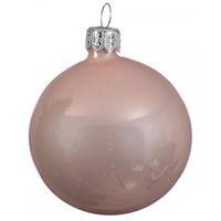 Decoris 2x Grote glazen kerstballen blush roze 15 cm -