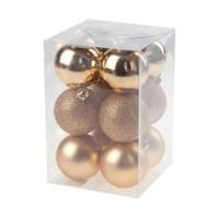 Cosy & Trendy 24x Koperkleurige kerstballen 6 cm kunststof mat/glans -