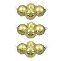 Bellatio 16x stuks glazen kerstballen salie groen (oasis) 10 cm mat/glans -