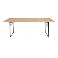 Esschert Design Inklapbare houten tafel H 75,5 x 220 x 70 cm