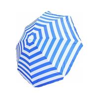 Merkloos Blauw/wit gestreepte strand/camping parasol 165 cm - Verstelbare parasols/zonwering/zonbescherming - Stokparasol - Strandparasols