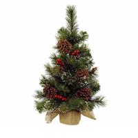 Everlands Kunstboom/kunst kerstboom met kerstversiering 45 cm - Kunst kerstboompjes/kunstboompjes - Kerstversiering