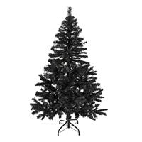 Bellatio Decorations Zwarte kunst kerstboom/kunstboom 150 cm - Kunst kerstbomen / kunstbomen