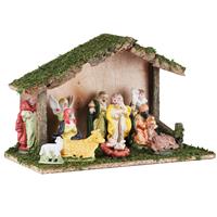 Bellatio Complete kerststal inclusief kerststal beelden - Kerstdecoratie/kerstversiering kerststallen