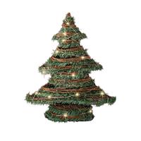 Decoris Kerstdecoratie rotan decoratie kerstboom Groen