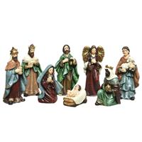 Decoris Set van 8x stuks kerststal beelden/kerstbeelden 6 x 3 x 12,5 cm - Religieuze beelden/kerststallenfiguren