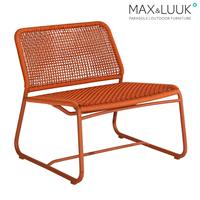 Gartentraum.de Loungechair mit Geflecht aus Aluminium in orange - Max & Luuk - Florence Loungechair / mit Sitzkissen