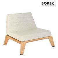 Gartentraum.de Teak Loungesessel fÃ¼r den Garten mit Polster und Rollen von Borek - Hybrid Loungechair