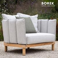 Gartentraum.de Borek Garten Loungesessel inklusive  Sitz- und Dekokissen - verschiedene Farben - Softline Loungechair / Beige