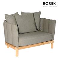 Gartentraum.de Borek Garten Loungesessel inklusive  Sitz- und Dekokissen - verschiedene Farben - Softline Loungechair / Braun