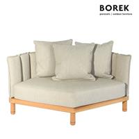 Gartentraum.de GroÃŸes gepolstertes Loungemodul fÃ¼r den Garten oder die Terrasse aus Teak - Borek - Softline Loungemodul / Beige