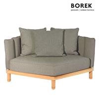 Gartentraum.de GroÃŸes gepolstertes Loungemodul fÃ¼r den Garten oder die Terrasse aus Teak - Borek - Softline Loungemodul / Braun